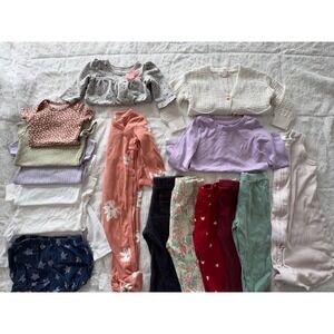 Baby Girl Clothing Bundle Lot Bodysuits Leggings Cardigan 15+ Mixed Set 0-12mo